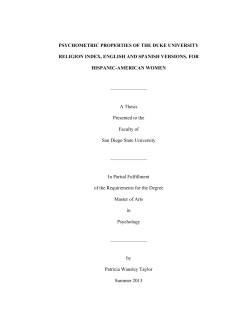 psychometric properties of the duke university religion index, english