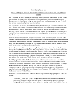 Human Beings Not for Sale Labour and Wages as Measures of