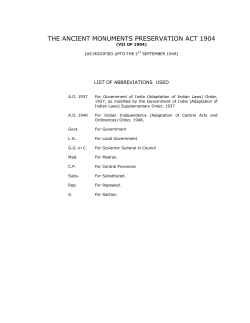 The Ancient Monuments Preservation Act, 1904