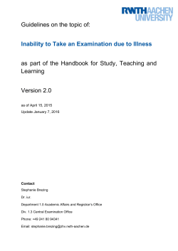 Guidelines on the topic of: Inability to Take an - RWTH