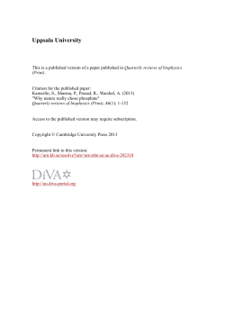 This is a published version of a paper published in Quarterly reviews