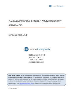 Guidelines for ICP-MS Analysis