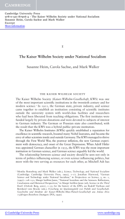 The Kaiser Wilhelm Society under National Socialism - Beck-Shop