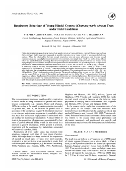 Respiratory Behaviour of Young Hinoki Cypress {Chamaecyparis