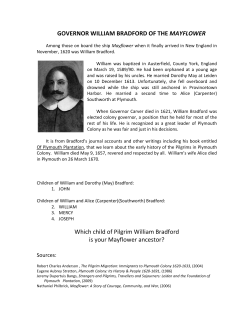 GOVERNOR WILLIAM BRADFORD OF THE MAYFLOWER Which