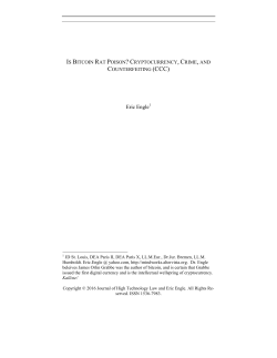 Is Bitcoin Rat Poison? Cryptocurrency, Crime, and Counterfeiting