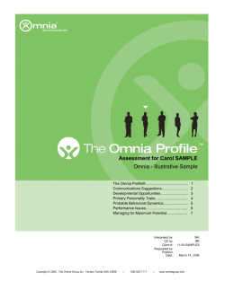 Assessment for Carol SAMPLE Omnia