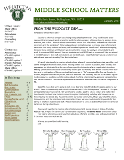 January 2017 Newsletter - Whatcom Middle School