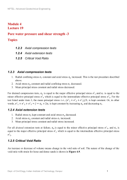 Module 4 Lecture 19 Pore water pressure and shear strength