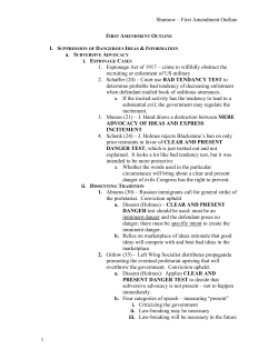 FIRST AMENDMENT OUTLINE