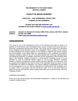 faculty of social sciences - Cave Hill Campus