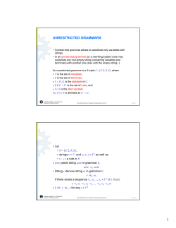 UNRESTRICTED GRAMMARS