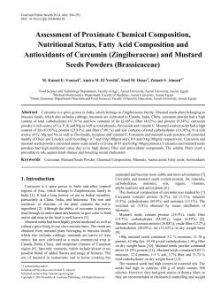 Assessment of Proximate Chemical Composition, Nutritional Status