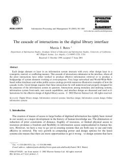 The cascade of interactions in the digital library interface