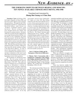 New Evidence on Sino-Soviet Relations