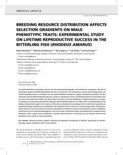 BREEDING RESOURCE DISTRIBUTION AFFECTS SELECTION
