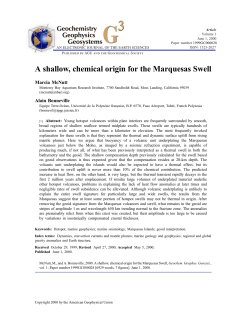 A shallow, chemical origin for the Marquesas Swell
