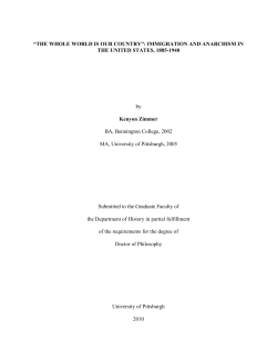 The Whole World is Our Country": Immigration and Anarchism in The