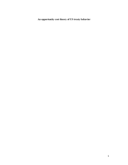 1 An opportunity cost theory of US treaty behavior