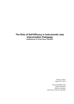 The Role of Self-Efficacy in Instrumental Jazz
