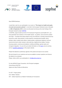 Dear ERRIN Members, I would like to ask for your participation in an