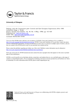 "Dealing with the Communist past: Central and East European