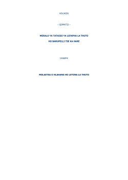 HIV/AIDS &ndash; QOMATSI &ndash; MERALO YA TATAISO YA LEFAPHA LA