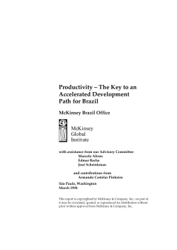 Productivity &ndash; The Key to an Accelerated Development path for brazil