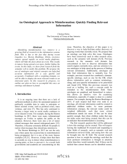 An Ontological Approach to Misinformation: Quickly