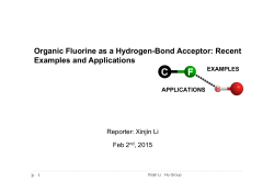 Organic Fluorine as a Hydrogen-Bond Acceptor: Recent Examples