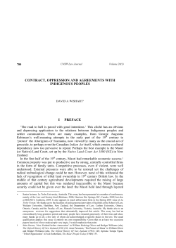 Contract, Oppression and Agreements with Indigenous Peoples