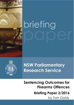 Sentencing Outcomes for Firearms Offences
