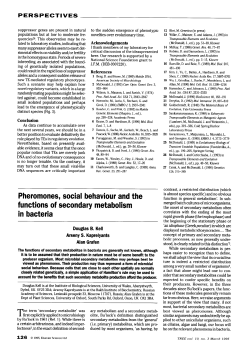Pheromones, social behaviour and the functions of secondary