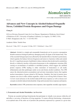 Advances and New Concepts in Alcohol