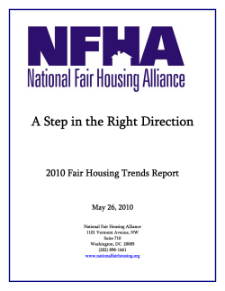2009 Trends Report - National Fair Housing Alliance