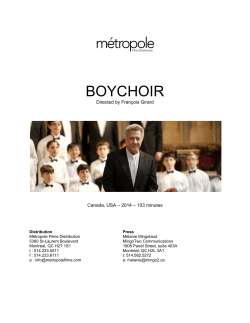 boychoir - M&eacute;tropole Films