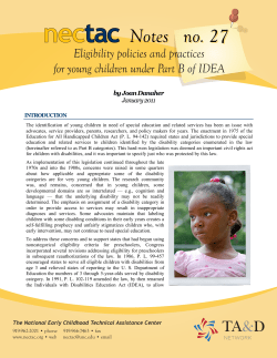 Eligibility Policies and Practices for Young Children Under Part B of