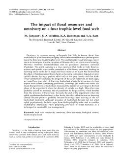 The impact of floral resources and omnivory on a four trophic level