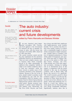 The auto industry: current crisis and future