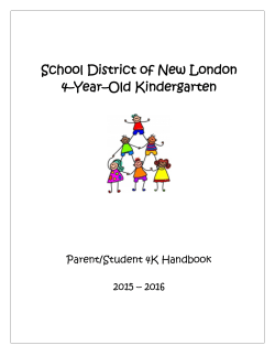 2015-16 4K Parent/Student Handbook