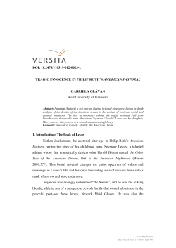 Tragic Innocence in Philip Roth`s American Pastoral