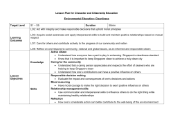 Lesson Plan for Character and Citizenship Education Environmental