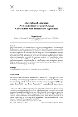 Pre-Semitic Root Structure Change Concomitant with Transition to