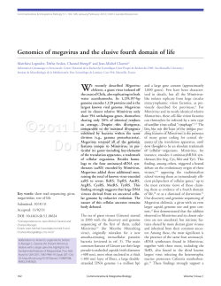 Genomics of megavirus and the elusive fourth domain of life