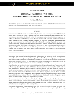 christian families on the edge: authoritarianism and isolationism