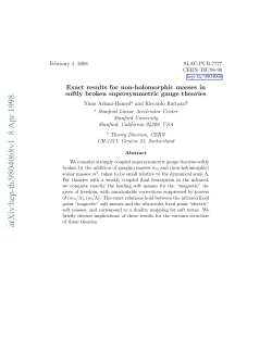 Exact results for non-holomorphic masses in softly broken