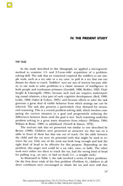 method to examine 1.5- and 2.5-year-olds` acquisition of a problem