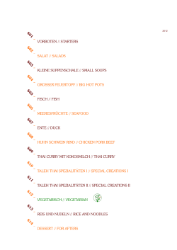 S01 VORBOTEN // STARTERS S02 SALAT // SALADS S03 KLEINE