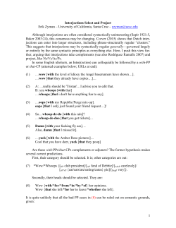 Interjections Select and Project - University of California, Santa Cruz