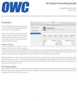 El Capitan Formatting Guide